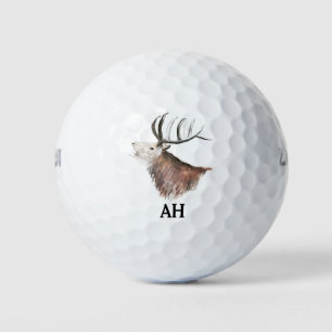 Pelotas De Golf Deer Animal Antlers Monograma Hundiendo Buck Fores