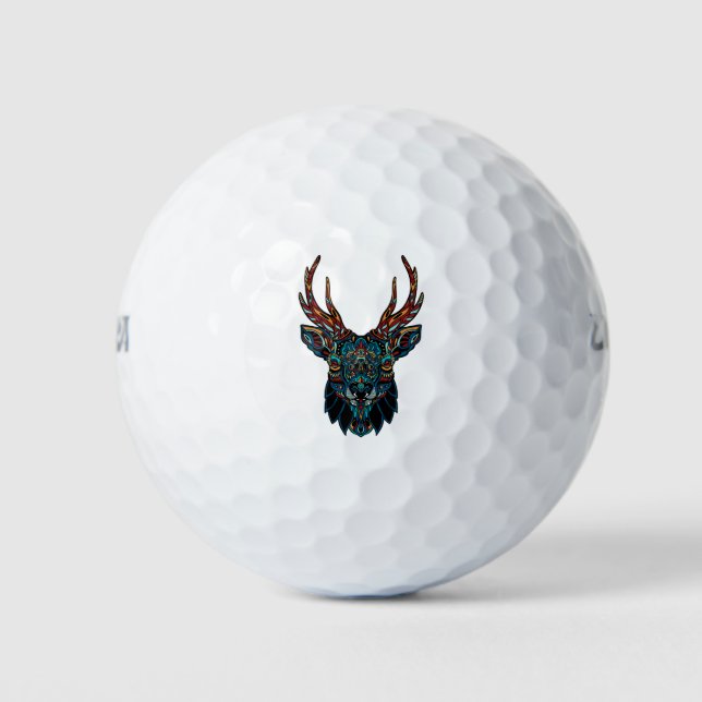Pelotas De Golf Deer Mandala Design (Anverso)