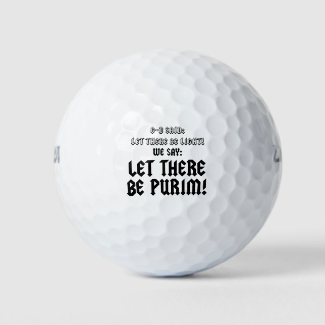 PELOTAS DE GOLF DEJEN QUE HAYA PURIM (Anverso)