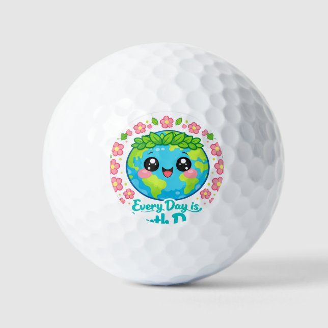 Pelotas de Golf del Día de la Tierra (Anverso)