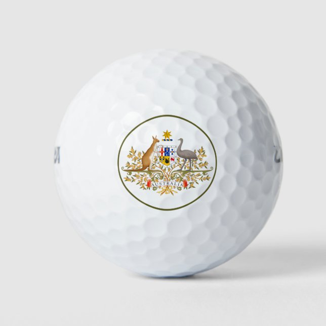 pelotas de golf del escudo de armas de australia (Anverso)