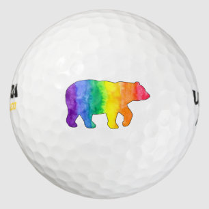 Pelotas de golf del oso de la acuarela del lavado