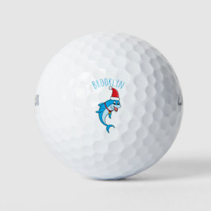 Pelotas De Golf Delfín lindo con personalizado de Santa hat