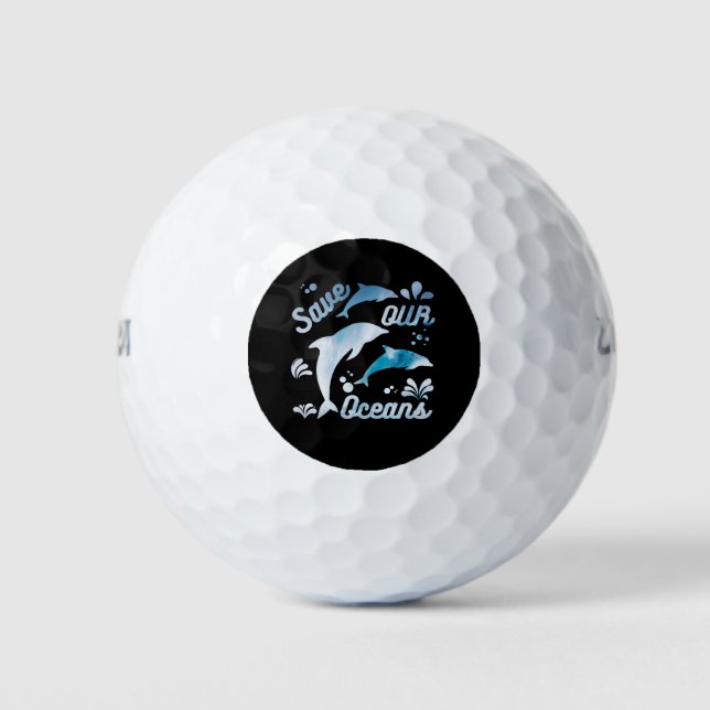 Pelotas De Golf Delfines / Salven nuestros océanos (Anverso)