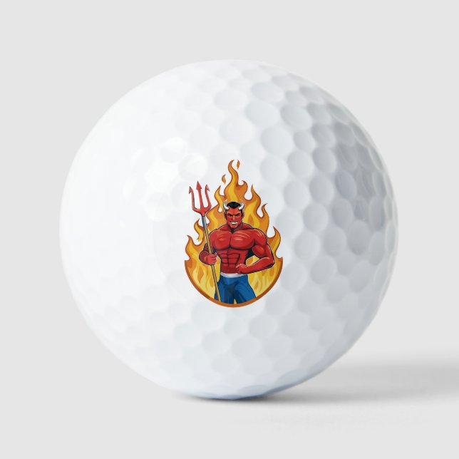 Pelotas De Golf Demonio con tridente (Anverso)