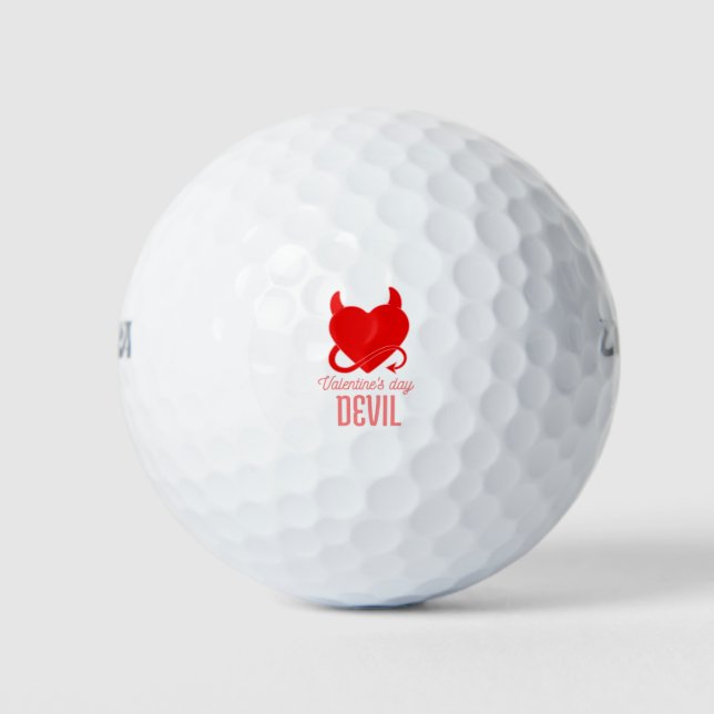 Pelotas De Golf demonio día de San Valentín (Anverso)