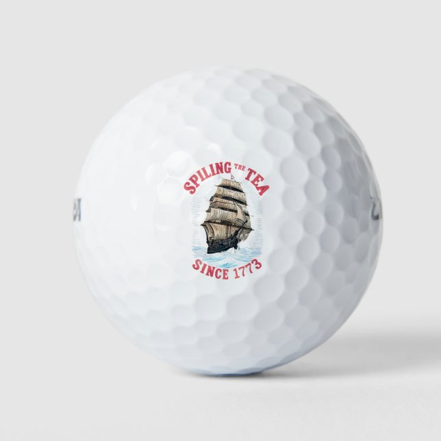 Pelotas De Golf Derramando El Té Desde 1773 4 de Julio (Anverso)