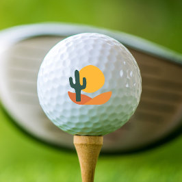 Pelotas De Golf Desierto retro con cactus