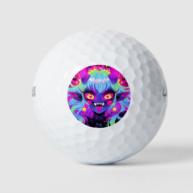 Pelotas De Golf Desquicia la lengua Chica Demon Elf Anime (Anverso)