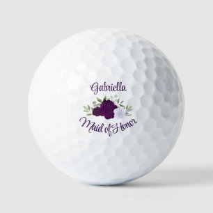 Pelotas De Golf Detalle de boda Dama de Honor Rosas Boho Moradas