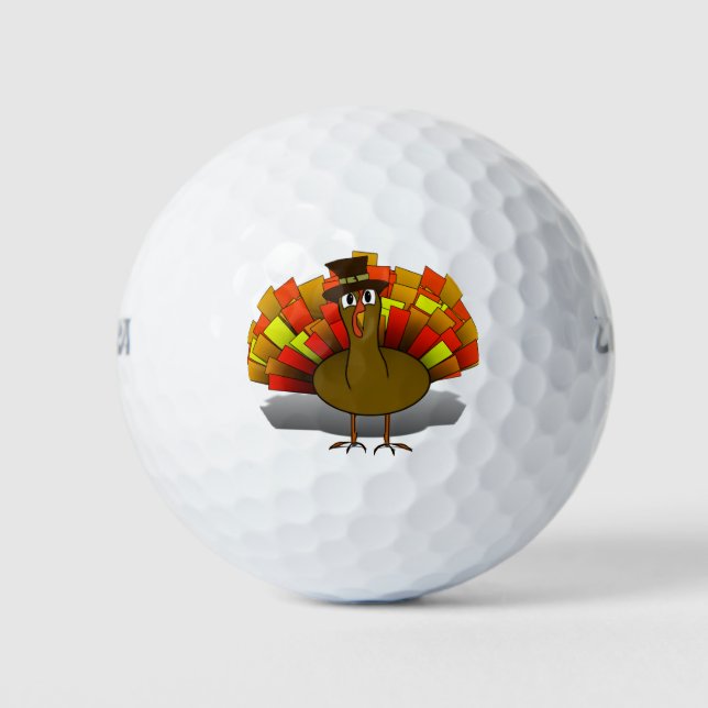 Pelotas De Golf Día de Acción de Gracias de Peregrino de Turquía (Anverso)