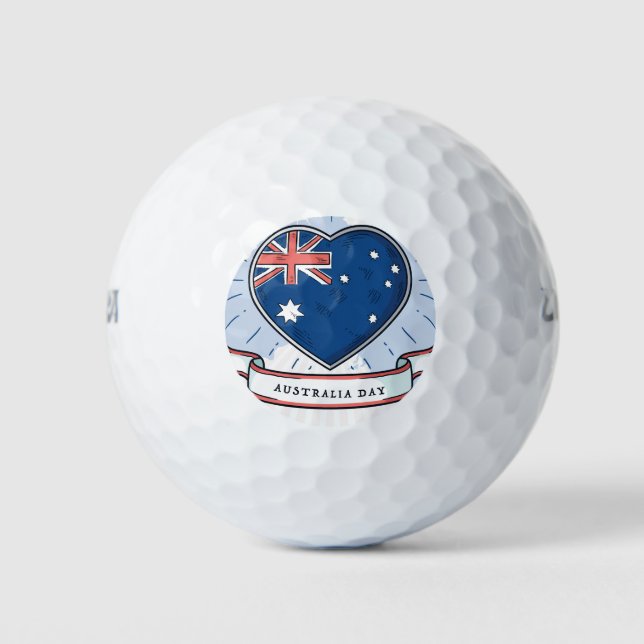 Pelotas De Golf Día de Australia Azul y Blanco Rojo (Anverso)