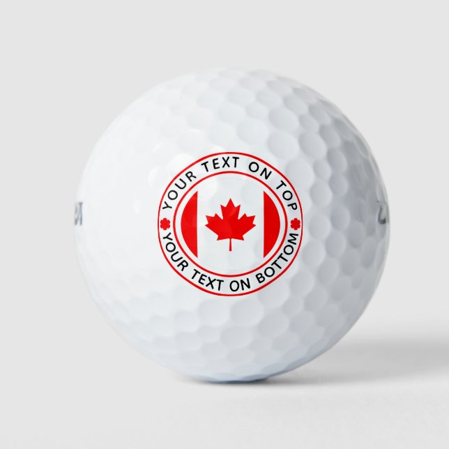 Pelotas De Golf Día de Canadá Personalizado de bandera canadiense  (Anverso)