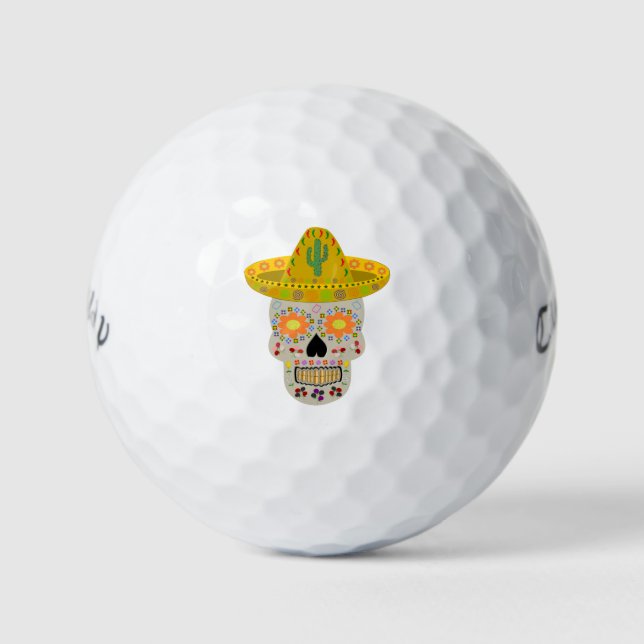 Pelotas De Golf Día de la Calavera Muerta en México (Anverso)