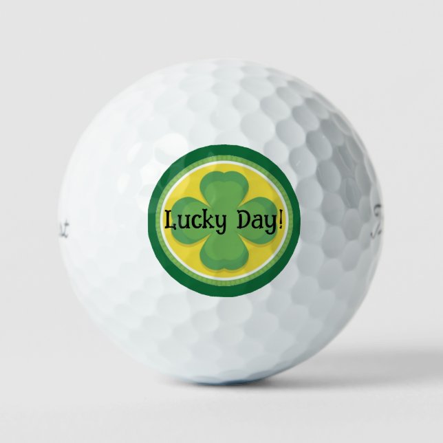Pelotas De Golf ¡Día de la Suerte! Personalizar Shamrock (Anverso)