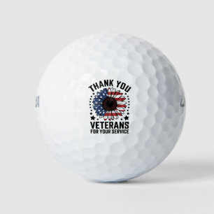 Pelotas De Golf Día de los Veteranos Militares del Girasol Gracias