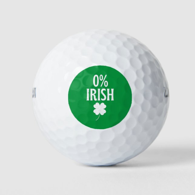 Pelotas De Golf Día de San Patricio 0% Irlandés (Anverso)
