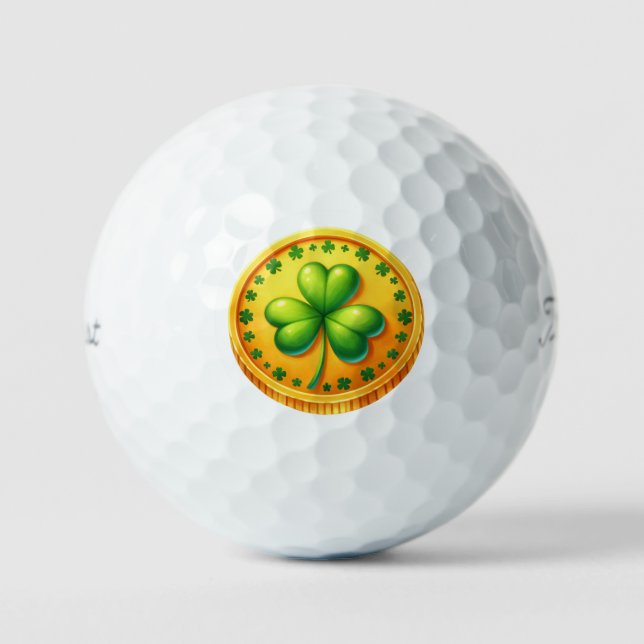 Pelotas De Golf Día de San Patricio - Moneda de oro (Anverso)