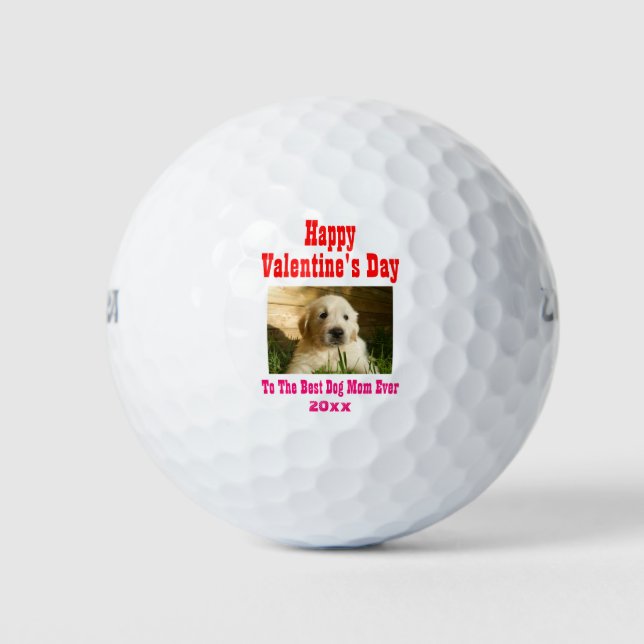 Pelotas De Golf Día de San Valentín Mejor Madre Perro Mascota Foto (Anverso)