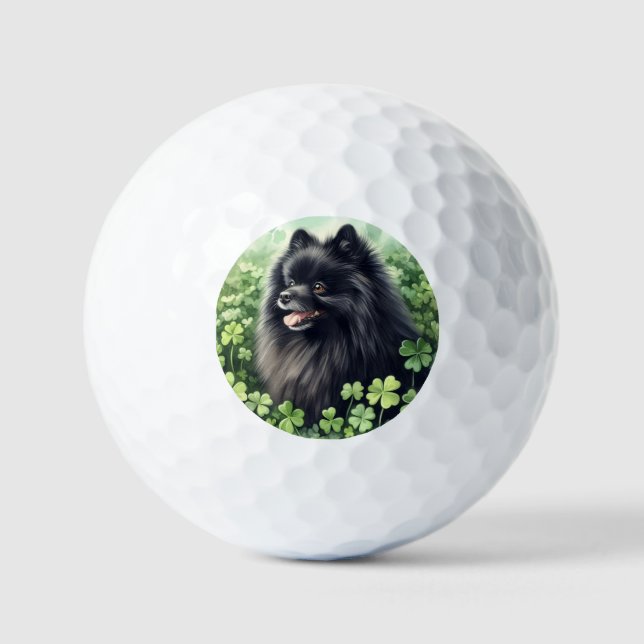 Pelotas De Golf Día de Santo Patrocinador de Pomerania Negra (Anverso)