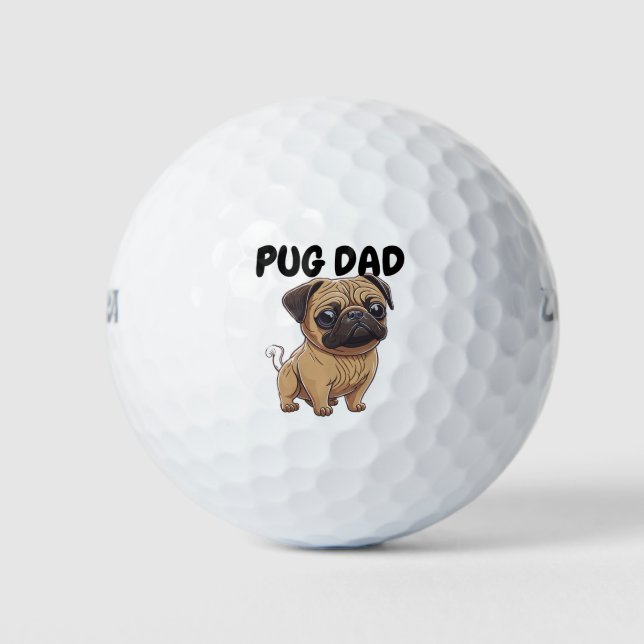 Pelotas De Golf Día del Padre de Papá Pug (Anverso)