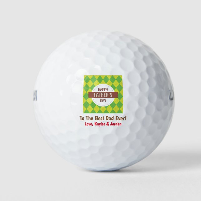 Pelotas De Golf Día del Padre, el mejor mundo de los niños (Anverso)