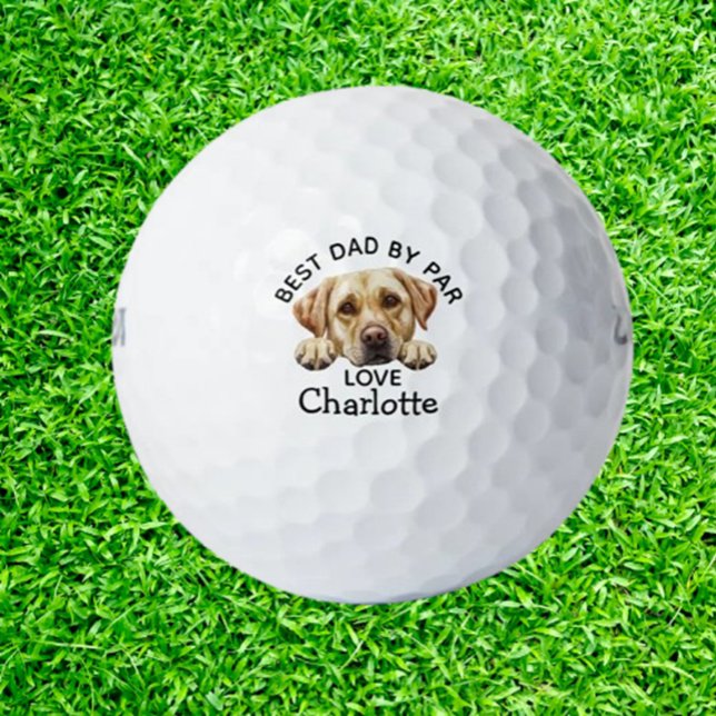 Pelotas De Golf Día del Padre Golden Labrador Puppy (Discover awesome golf gift ideas, from unique dog golf ball! Perfect for your golf-loving friends)