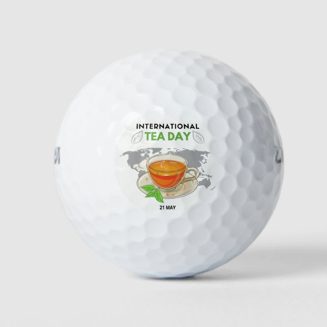 Pelotas De Golf Día Internacional del Té (Anverso)