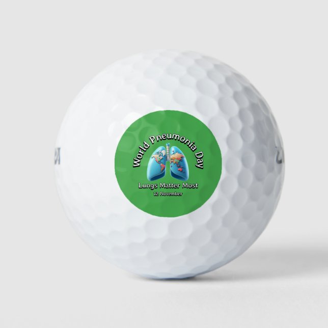 Pelotas De Golf Día Mundial de la Neumonía. Los pulmones importan  (Anverso)