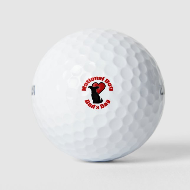 Pelotas De Golf Día Nacional del Papa Perro (Anverso)