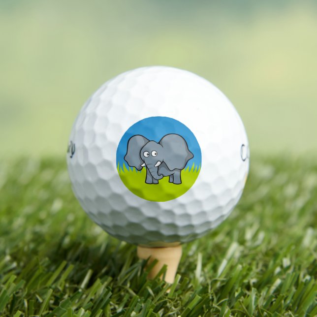 Pelotas De Golf Dibujo animado de elefante gris (Camiseta in situ)