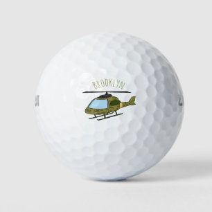 Pelotas De Golf Dibujo animado de helicóptero con camuflaje milita