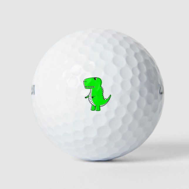 Pelotas De Golf Dibujo de dinosaurios verdes (Anverso)