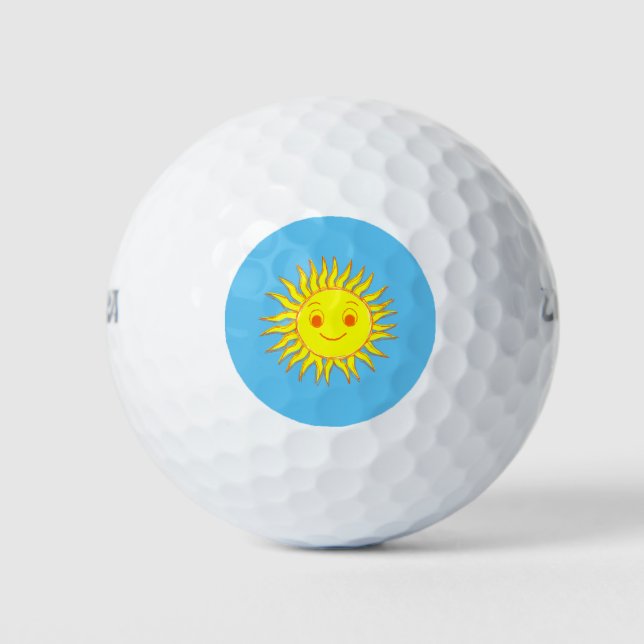Pelotas De Golf Dibujo feliz de cara al sol (Anverso)