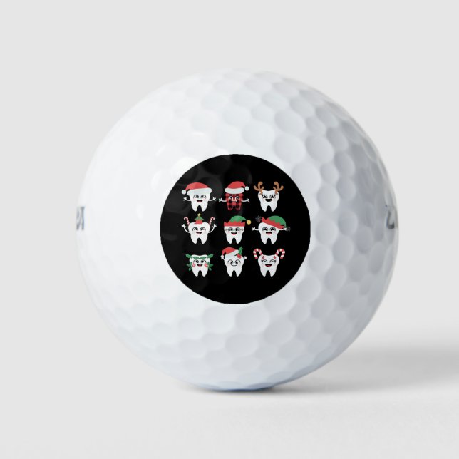 Pelotas De Golf Dientes Navidades dentales divertidos dientes cute (Anverso)
