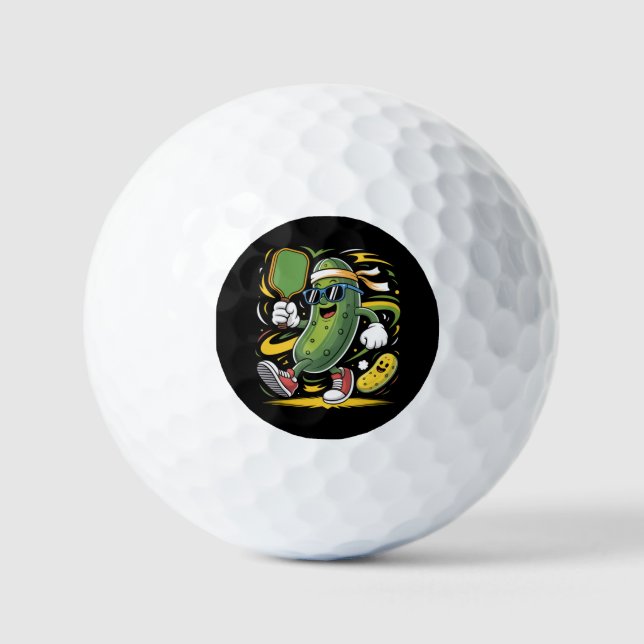 Pelotas De Golf Dill pickle jugando pickleball (Anverso)