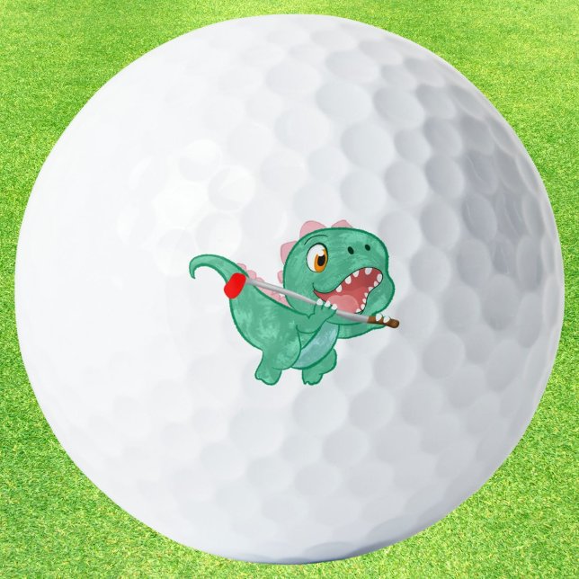 Pelotas De Golf Dinosaurio Adorable Volando Con Club De Golf (Subido por el creador)