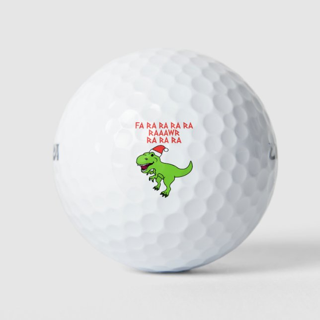 Pelotas De Golf Dinosaurio de Navidades divertidos (Anverso)