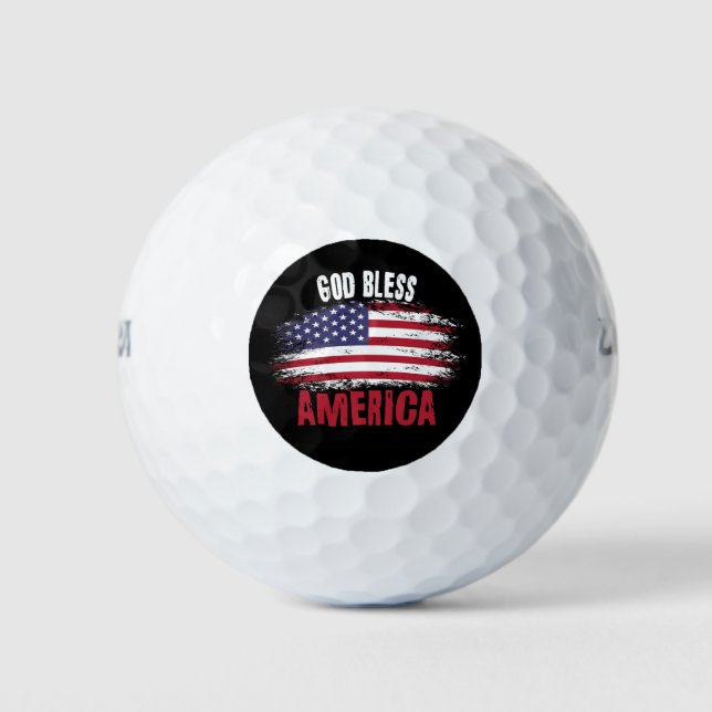 Pelotas De Golf Dios bendiga a Estados Unidos (Anverso)