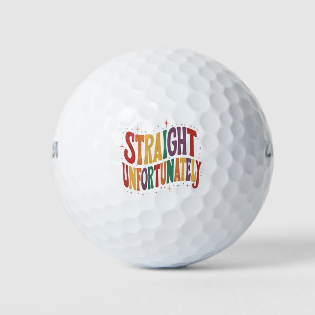 Pelotas De Golf Directamente Desafortunadamente Groovy LGBTQ Orgul (Anverso)