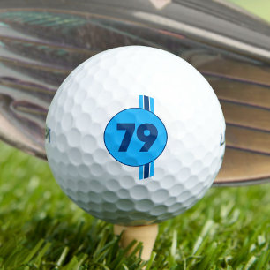 Pelotas De Golf Diseño 79 en azul sobre turquesa con rayas
