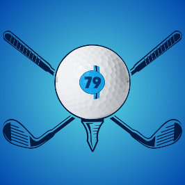 Pelotas De Golf Diseño 79 en azul sobre turquesa con rayas