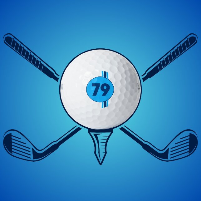 Pelotas De Golf Diseño 79 en azul sobre turquesa con rayas (Subido por el creador)