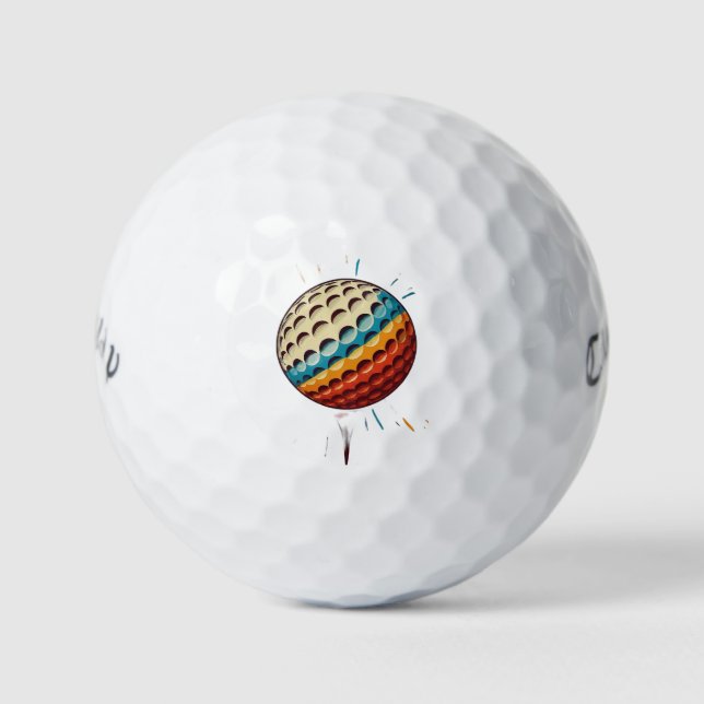 Pelotas De Golf Diseño amarillo azul blanco (Anverso)