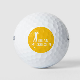 Pelotas De Golf Diseño Amarillo con Nombre para Marcar Golfistas