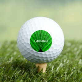 Pelotas De Golf Diseño Art Deco Verde