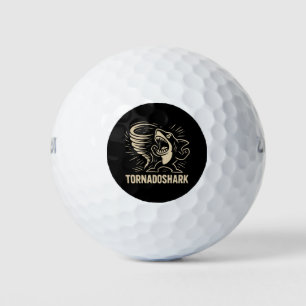Pelotas De Golf Diseño artístico de tornado de tiburón feroz para