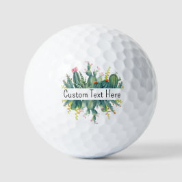 Pelotas De Golf Diseño de acuarela de Cactus botánico