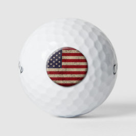 Pelotas De Golf Diseño de bandera americana desgastada