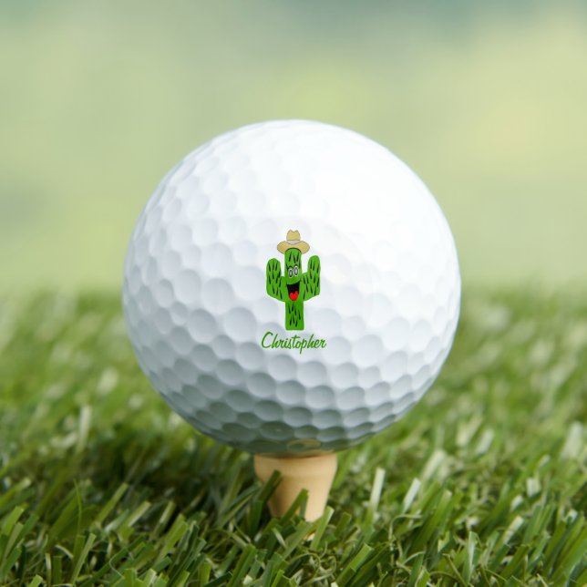 Pelotas De Golf Diseño de Cactus (Camiseta in situ)